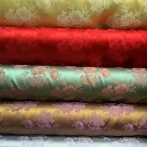 New Chinese Real Silk Fabric 25momme Chinese Jacquard Satin Dress Cheongsam Silk Fabric