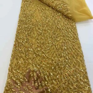 Africa Nigerian Beaded French Mesh Lace With Sequins High Quality 2025 Embroidery Lace Sequins Lace For Wedding Dresses Women