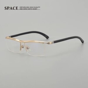 PL0308 Classic Business Men Buffalo Horn Half-Rim Eyeglass Frame Star Edition Custom Handmade Prescription Lens for Eyeglasses