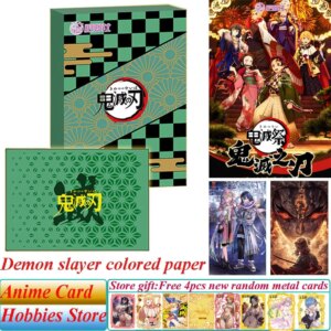 Demon Slayer Colored Paper Collectible Ba Ji Society Anime Tanjirou Kamado Nezuko Character Diamond Metal Flash Cards Doujin Toy