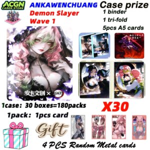 2025 Newest ANKAWENCHUANG Demon Slayer Wave 1 Boards Hobby Collectible Card Doujin Booster Box Birthday Gifts