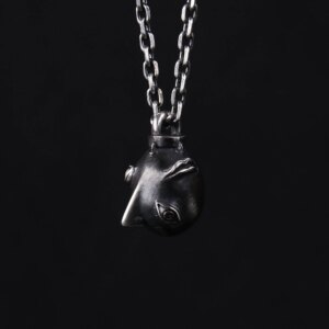 Handmade 27g 925 Sterling Silver Behelit Pendant beherit Necklace The egg of king open eyes Smooth Version