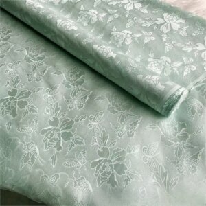 Jacquard hollow silk fabric through cheongsam Hanfu dress