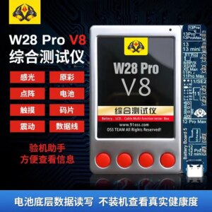 LCD Screen True Tone Repair Programmer, Battery Tester, USB Cable, Head phone Test, for iPhone 7-14 Pro Max, iPad,W28 Pro V8