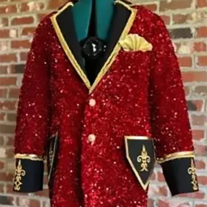 Red Groom Suit top – Formal Men’s Suit – Embroidered Best Man Top – Button Up Men’s Performance Suit customized