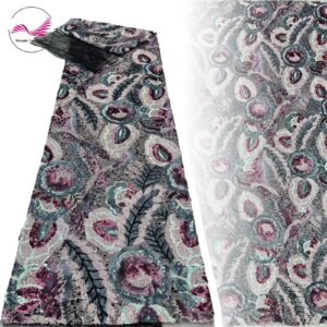 African Sequins Groom Lace Fabric High Quality French Tulle Lace Fabrics Sewing 2025 Embroidery Wedding Nigerian Lace Fabrics