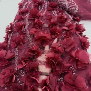 Luxury African 3D flower Lace Fabric 2025 High Quality Embroidery Applique French Sequins Lace Fabric For Nigerian Wedding Party