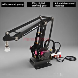 Cheap 3 DOF Metal Robotic Arm Mechanical Manipulator with Metal 25KG Digital Servos Arduino UNO Air Pump Suction Cup DIY Toys