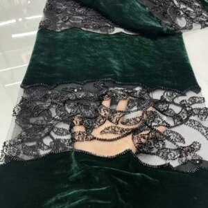 2025 Latest Velvet Lace 5 Yards African Lace Fabric Beads Embroidery French Net Lace High Quality For Diy Dress