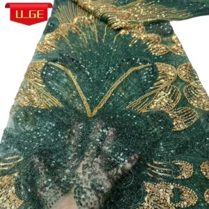 2025Latest Elegant Superior Quality Austria Luxurious Soft mesh Lace With Lots Stones fabric For Wedding Evening Dress U_Ge1869