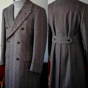 Herringbone Men Woolen Overcoat Double Breasted Winter Thick Coat Big Lapel Plus Size Customized Formal Casual Outwear Blazer
