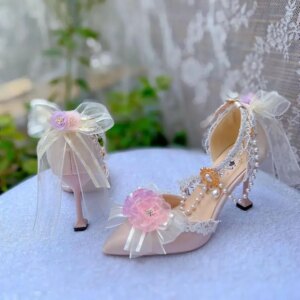 2025 New Shoes Lolita Flower Wedding Gorgeous Sweet High Heels
