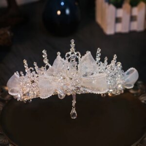 High-End Fashion Japan and Beaded Luxury Crown Hair Ornament Bridal Wedding Dress Style Trip Shoot Crown Accessories
