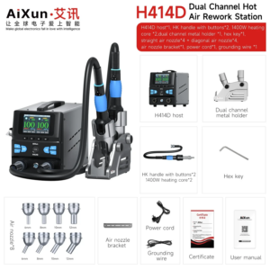 Aixun H414D 3200w Intelligent Control LED Display High-efficiency Desoldering Tool For Dual-channel Hot Air Rework Table