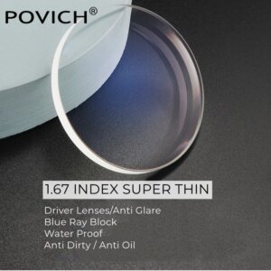 1.67 Index Driver Lenses Prescription Clear Super Thin Anti Glare/UV Blue Ray Block Specially Deisged for Driving Use