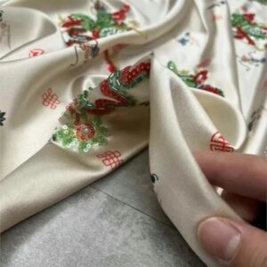 Spring Festival style heavy industry sequined embroidered silk wool fabric elegant armor coat