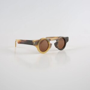 Men Sunglasses Women Unique Round Stripes Unique Handmade Natural Horn Sunglass Men Polarized Glasses Luxury Fashion Eyeglasses