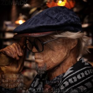 Handmade Amekaji Men’s Retro Denim Peaked Cap Korean Style Artistic Female Beret Letters All-Match Forward Hat Fashion