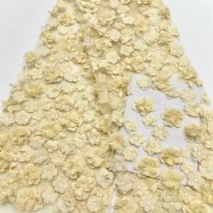 3D Flowers French Lace Fabric 2025 High Quality Lace Net African Lace Fabric Lace Fabrics For Wedding Dress Sewing