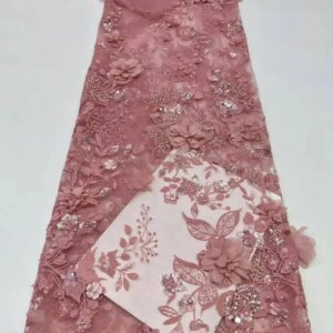 Luxury African Sequin Beaded Lace Fabric 2025 High Quality Groom Nigerian Wedding Bridal Embroidery French Tulle Sewing14