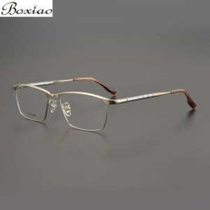 Square Pure Titanium Hand-made Glasses Frame with Full Eyebrows Z Titanium Business Men’s Models Can Be Equipped with Optics.