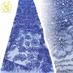 Latest Luxury French 3D Sequined Embroidered Lace 2025 High-end African Beaded Sheer Lace Fabric for Banquet Wedding Dresses