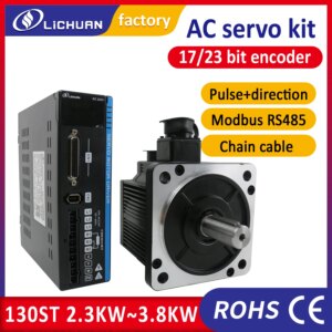 Lichuan servo motor 2.3KW 3.8KW 130M15025 15Nm servo kit 220V with 3M Chain cable for cnc servo motor and drive