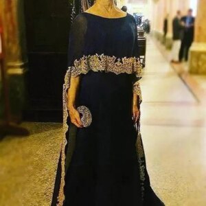 Elegant Arabic Long Mother of The Bride Dresses Women Wedding Guest Gown Gold Lace Applique Black Formal Evening Gown Customized
