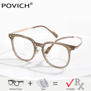 Fashion Glasses Women Men TR90 And Titanium Optical Eyewear Prescription Recipe Myopia Hyperopia Progressive Lenses Spectacles