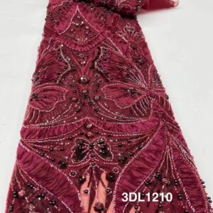 2025 African French Nigerian High End Tulle Lace Fabric With Beads Sequins Mesh for Embroiderg Wedding Party Bride Sewing Dress