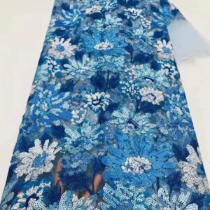 Africa Nigerian Beaded French Mesh Lace With Sequins High Quality 2025 Embroidery Lace Sequins Lace For Wedding Dresses Women