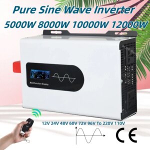 Pure Sine Wave Inverter 12V 24V 48V 60V To AC 220V 110V 8000W 10000W 12000W Car Inverters Solar Off Grid Inverters Power Supply