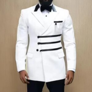 Slim Fit Men Suits for Wedding and Prom Double Breasted Jacket Customized Wedding Party Formal Occasion Groom Plus Size