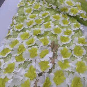 Wholesale 3D Leaves African Beaded Lace Fabric Nigerian Sequins Tulle Fabric for Wedding Dress French Luxury Beads, High Quality