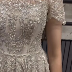 Plus Size Vows Customized Bridesmaid Full Beaded Sequins Stones Bodice Short Sleeve A-line Maxi Gown Wedding Engagement Dresses