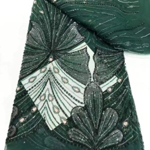 2025 Luxury Fabric For Dress 5 Yards With Beads Women’s Evening Dress Beads Tulle Fabrics For Party Dresses With Rhinestones