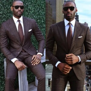 Classic Wedding Tuxedos Single Breasted Check Men Suit PeakedLapel 2 Piece Set Jacket Pants Groom Business Blazers Customized
