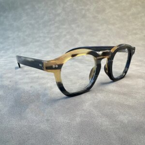 Eyeglass Frames Unique Square Vintage Handmade Natural Horn Man Glasses Frames Prescription Optical Lenses Eyeglasses
