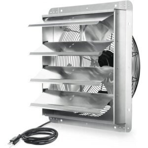 18 Inch Shutter Exhaust Fan, 2450CFM High Speed Wall Mounted Vent Fan with 1.65m Power Cord