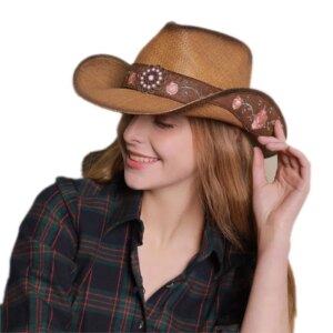 Cowboy hat with large brim for men and women outdoor stiff