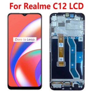 6.5” Original For Realme C12 LCD Display Screen Touch Panel Digitizer Replacement Parts For Realme C12 LCD With Frame RMX2189