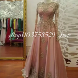 Mother of the Bride Evening  Dazzling Formal and Floor Custom Applique Illusion O Neck Tulle Long Sleeve Beaded robe de soirée