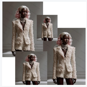 Luxury Pearls Women Suits Set 2 Piece Blazer+Short Pants Trousers Cotton Customized Office Lady Jacket Wedding Tuxedos Coat