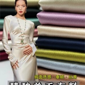Spring/summer acetate wool fabric satin senior cheongsam dress suit silk clothing