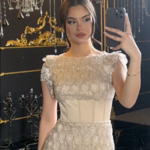 FATAPAESE Customized Bridesmaid Dress Full Beaded Sequins Tassels Cap Tank Sleeve Sheath Gown Wedding Engagement Dress Maxi