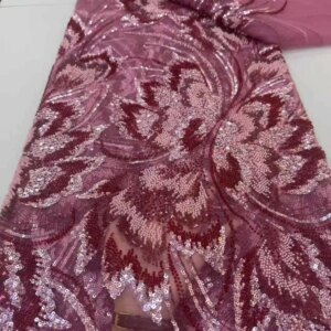 2025 Latest Austria Elegant Best Quality Luxurious Beaded Tube Lace With Stones fabric For Party Evening Dresses