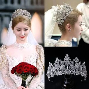Delicate Super Silver Crown Bridal Wedding Elegant Wedding Dress Follow-up Wedding Birthday Crown