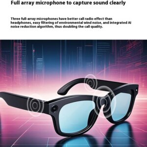 Smart glasses with camera for taking photos AI translation recognition Bluetooth call music glasses