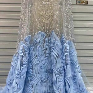 Latest 3D Flower Embroidery Beads Sequins African Lace Fabric 5 Yards High Quality Nigerian Women Wedding French Material 2024