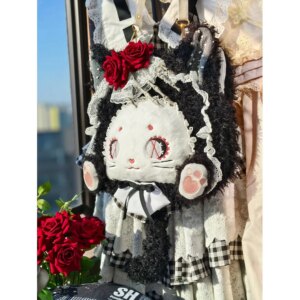Cute Cat Bag Black&White Big Face Bag Girl Pain Bags Kawaii Backpack for Girl Birthday Gift